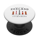 Zélande, côte de la mer du Nord Pays-Bas, phares dessin PopSockets PopGrip Interchangeable