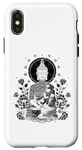 Coque pour iPhone X/XS Bouddha Floral Vintage Fleur Yoga Bouddhisme Yogi Bouddhiste