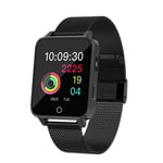 ZZJ Smart Watch, IP68 Waterproof Swimming Smartwatch Heart Rate Monitor for Xiaomi Huawei Iphone Women Men Sports Wristwatch,Black