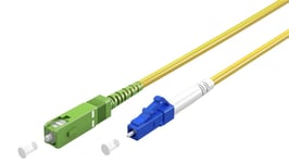 Goobay Fiberoptisk kabel (FTTH), Singlemode (OS2) Yellow, gul (Simplex), 25 m plugg SC-APC (8°) > LC plugg (UPC), halogenfri kabelhölje (LSZH)