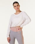LEVITY Routine Crop Sweater White Sand - S