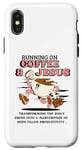 Coque pour iPhone X/XS Running On Coffee And Jesus est un drôle d'amateur de café chrétien