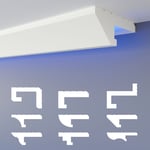 Profilé de joint d'ombre led Moulures, éclairage indirect xps Polystyrene Plafond sec: Échantillon 25 cm, HLED-12 - 90x35 mm (de) - Heximo