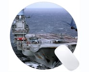 Office Desk Pad,Russian Aircraft Carrier Admiral Kuznetsov Warship Laptop Round Mouse Pad Gaming Round Mouse Pad