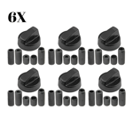 6X BAUMATIC Oven Cooker Black Hob Flame Burner Hotplate Control Switch Knobs