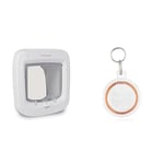 PetSafe Chatière à Puce électronique, accès sélectif pour Votre Chat, empêche Les étrangers d'entrer, Chats jusqu'à 7 kg, Blanc & Clé de Collier pour Chatière avec Puce électronique - Transparent