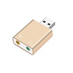 Hnourishy External Sound Card USB to Earphone Headphone Microphone Jack USB Adapter Audio Card for Laptop Computer Sound Card - Luxury Gold