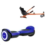 Paket Hoverboard Standard Go Kart 6.5 tums, Jetson Prism Blue, Standard Räckvidd och Orange Hoverkart, Smart Balance