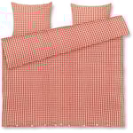 Bæk & Bølge Påslakanset 200x220 + 60x63 cm, Röd / Gul