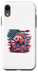 iPhone XR USA American Flag Funny Coral Reef Fish Animal USA Flag Case