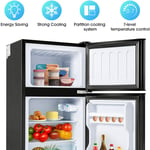 Okwish - Combiné réfrigérateur-congélateur, hauteur 86,8 cm, largeur 45,5 cm, double porte, d'un volume total de 60 litres