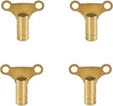Solid Brass Radiator Bleed Key Hardware Easy Grip Clock Type Pack of 4