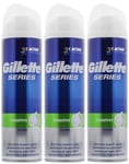 Gillette Series Sensitive With Aloe Shaving Foam, 250ml x 3