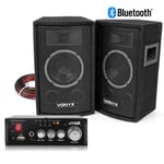 HiFi Speakers and Stereo Amplifier with Bluetooth USB 6" Home Audio Music System