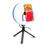 LED Selfie Ring Light med Stativ & Mobilhållare SBS - Svart
