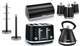 Morphy Richards Black Vector Kettle Toaster & Dimensions Kitchen Storage Set