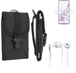 For Motorola Moto G13 + EARPHONES Belt bag outdoor pouch Holster case protection