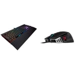 Corsair K70 RGB MK.2 Low Profile Rapidfire Mechanical Gaming Keyboard - Black & M65 ELITE RGB Optical FPS Gaming Mouse (18000 DPI Optical Sensor, Adjustable Weights, 8 Programmable Buttons) - Black
