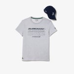 Pack t-shirt homme regular fit et casquette Lacoste Tennis x Novak Djokovic Taille XS Gris Chine