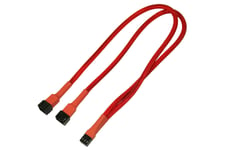 Forgrener, 3 pins vifte til 2x3 vifte, kabelstrømpe, 30 cm, rød