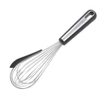 Wiltshire Aspire Whisk, Stainless Steel, Egg Whisk with Silicone Scraper, Baking & Whipping Balloon Whisk, Anti-Slip Soft Touch Handle, Grey & Silver, 30x8x6.8cm