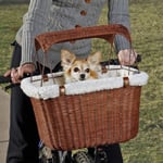 Petsafe Solvit Panier de vélo en Osier pour Chiens et Chats, élégant et résistant aux intempéries, Pare-Soleil Amovible, idéal pour Les Animaux jusqu'à 5,9 kg