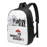 Lawenp The Umbrella Academy 2 Durable Travel Backpack School Bag Laptops Backpack with USB Charging Port for Men Women