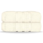FAIRWAYUK Towels Bath Sheets - 2 Pack Egyptian Cotton Luxury Water Absorbent 550 GSM - 90X140CM (Cream, Bath Sheet (2PK))