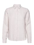 Reg Linen Stripe Shirt *Villkorat Erbjudande Långärmad Skjorta Rosa GANT