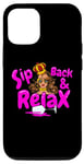 iPhone 14 Pro Sip Back & Relax Black Women Queen Diva Melanin Sista Wine Case