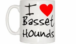 I Love Heart Basset Hounds Mug