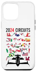 Coque pour iPhone 15 Pro Max Formula Racing Ventilateur de voiture de course à roue ouverte 2024 Circuits du monde