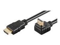 MicroConnect - High Speed - HDMI-kabel med Ethernet - HDMI hane rak till HDMI hane vinklad - 3 m - svart