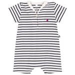 Petit Bateau Playsuit I Bomull Med Sailor-krage Marshmallow Smoking | Vit | 6 months