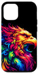 Coque pour iPhone 14 Pro Illustration animale griffin cool esprit tie-dye art