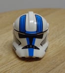 Lego Minifigure Star Wars Clone Trooper Helmet Blue/White W/ Blue Lines x1