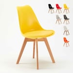Chaise de salon et bar design scandinave avec coussin nordica Tulipan Couleur: Jaune