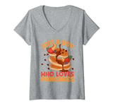 Womens Cute Pancake Art Men Boys Pancake Maker Flapjack Pancakes V-Neck T-Shirt