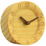 Tigrezy Réveil en bois massif créatif mode aiguille en bois muet petite horloge de Table horloge de journal