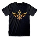 Kortærmet T-shirt The Legend of Zelda Hyrule Logo Sort Unisex S