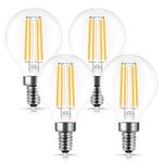 DORESshop E14 Dimmable LED Bulb, 4W P45 SES Golf Ball Bulbs, LED Filament Warm White 2700K, 400LM 40W Incandescent Bulb Equivalent, Energy Saving, No Flicker, 4 PACK