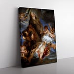 Anthony Van Dyck Saint Rosalie In Glory 2 Classic Painting Canvas Wall Art Print Ready to Hang, Framed Picture for Living Room Bedroom Home Office Décor, 50x35 cm (20x14 Inch)