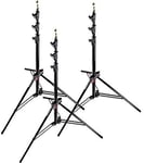 Manfrotto Master Stands, Air Cushioned Aluminium - Black, Pack of 3