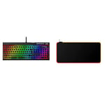 HYPERX Alloy Elite 2 – Mechanical Gaming Keyboard, Software-Controlled Light & Macro Customization & HyperX Pulsefire Mat – RGB Mouse Pad, XL, RGB lighting, Rollable Cloth Surface