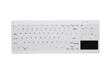 Active Key MedicalKey AK-C7412 - tangentbord - hygieniskt tangentbord som kan desinficeras - med pekplatta - QWERTY - brittisk - vit Inmatningsenhet