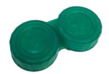 Translucent Jade Green Contact Lens Storage Soaking Case - L+R Marked - UK Made