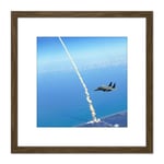 Space Shuttle Atlantis Launch Strike Eagle Patrol Photo 8X8 Inch Square Wooden Framed Wall Art Print Picture with Mount