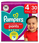 Pampers Premium Protection Nappy Pants Size 4, 30 Nappies, 9kg - 15kg, Essential Pack