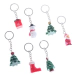 1pc Christmas Santa Snowman Pendants Keychain Ring Pendant Carto 5#