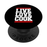 Live Kitchen Love Cook Toque de chef 5 étoiles Cuisine PopSockets PopGrip Interchangeable
